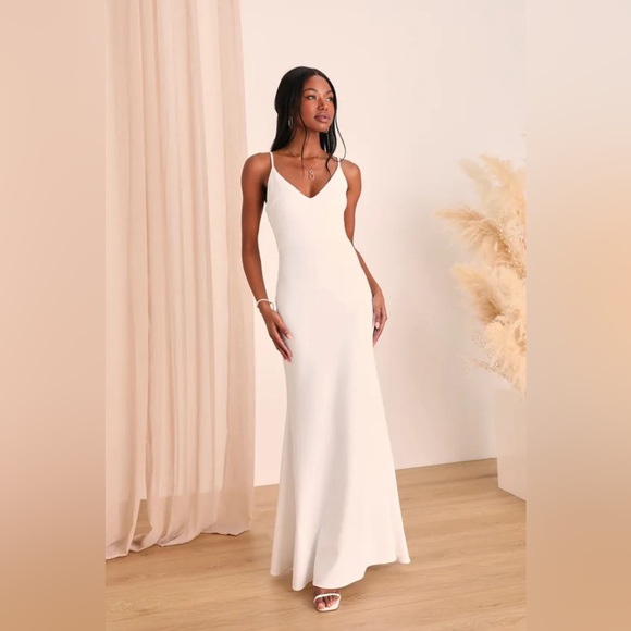 Lulus Dresses & Skirts - Lulu’s Infinite Glory White Maxi Dress, size M
